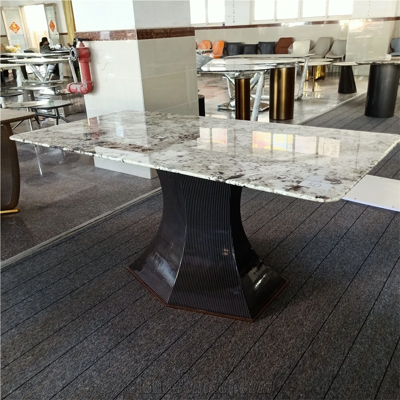 Brazilian Splendor White Granite Table For Home Interior Design