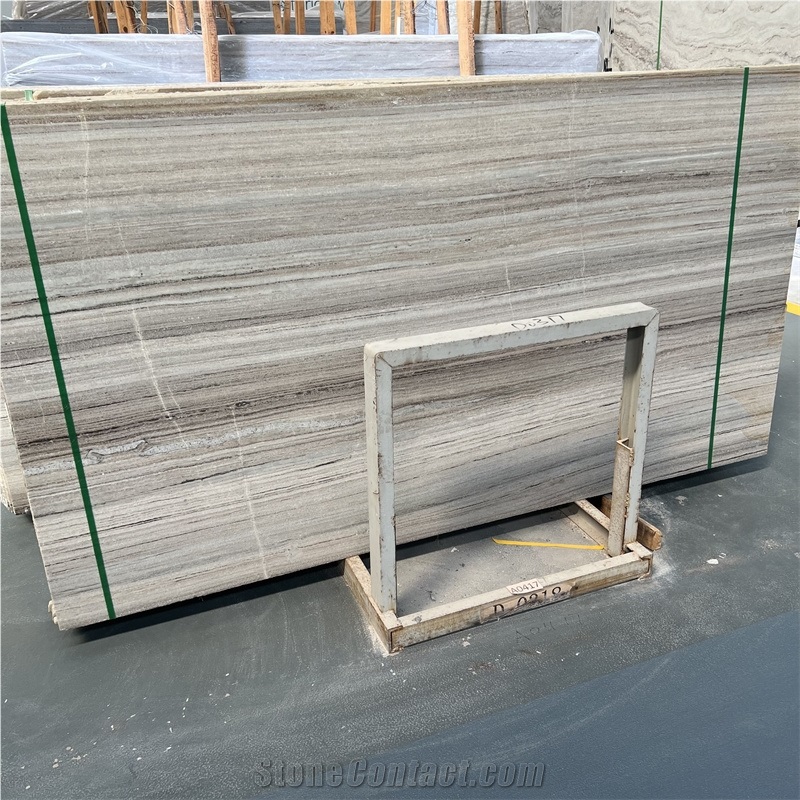 Grey Crystal Wood Grain Marble For Marble Inlay Flooring