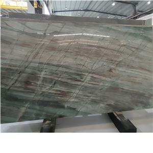 Luxurious Emerald Green Quartzite Slabs For Entrance Wall Floor