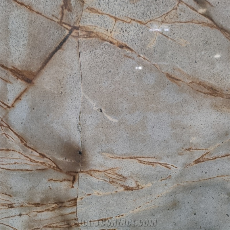Luxury Blue Roma Quartzite Slabs With Messy Golden Lines