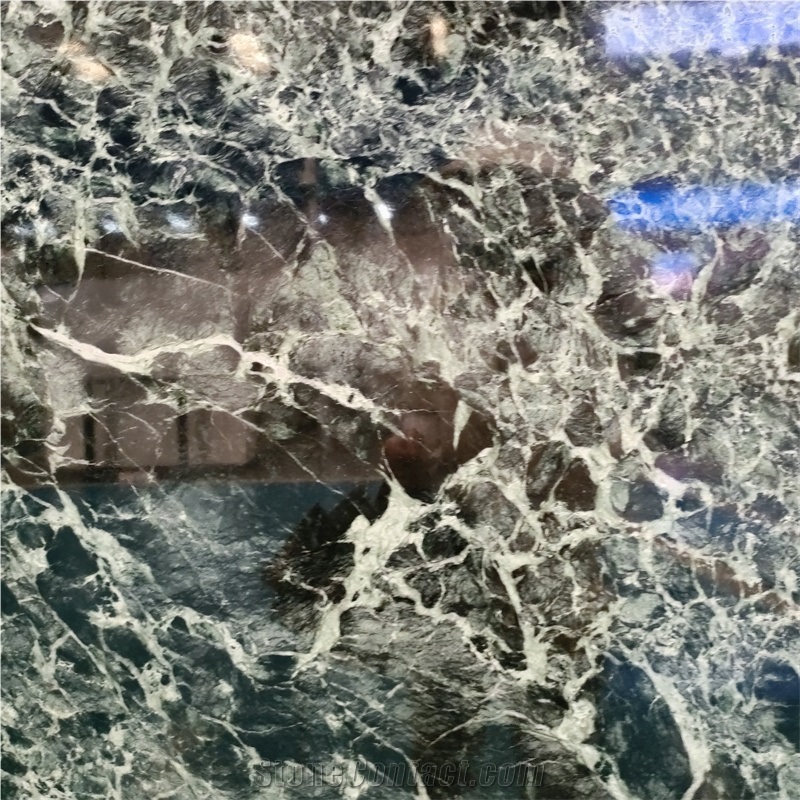 Polishing Prada Green Marble For Lobby Background Wall Slab
