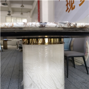 White Pandora Granite For Dinning Table Round Table Top