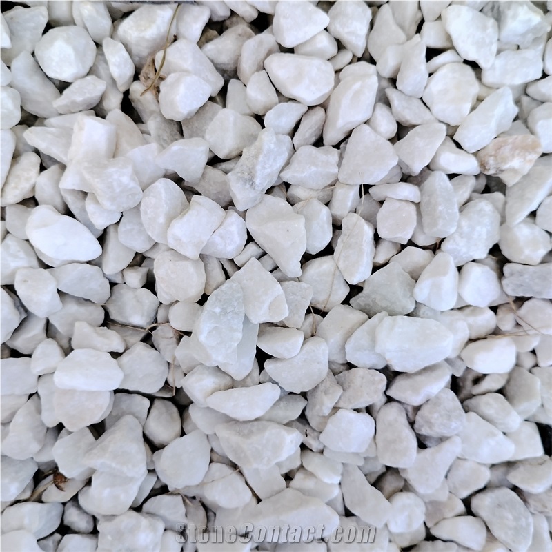 White Thassos Marble Crushed Stone For Garden Paving  Path