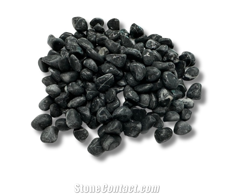 Tumbled Black Pebble Stone 10-80Mm
