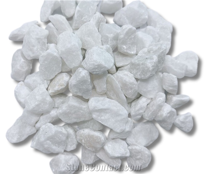 Tumbled White Pebble Stone 10-80Mm