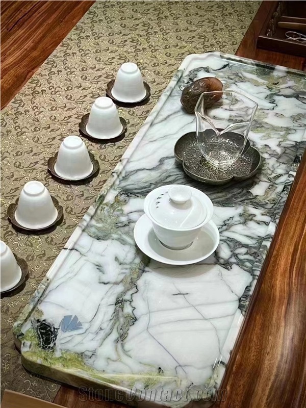 Marble Tea Trays Stone Cipollino Ondulato Serving Plates