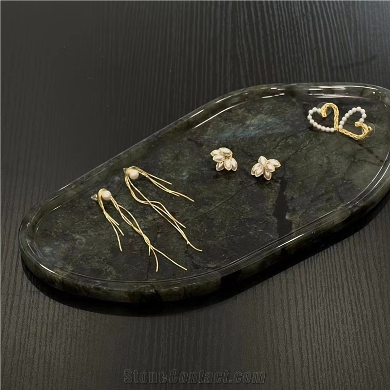 Stone Dining Accessories Marble Calacatta Viola Tea Tray Set
