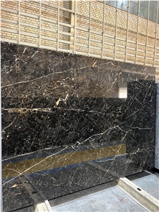 Golden Black Marble Slab