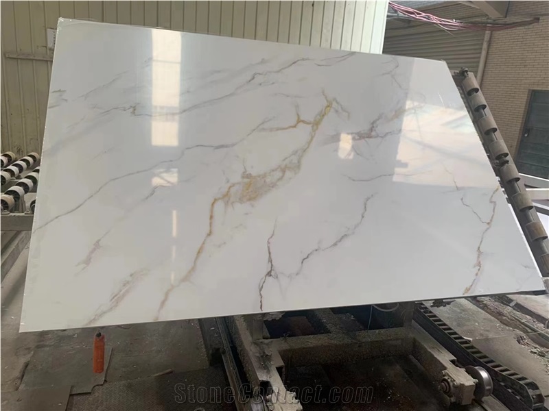 Solid Surface Slab Calacatta Gold Artificial Stone