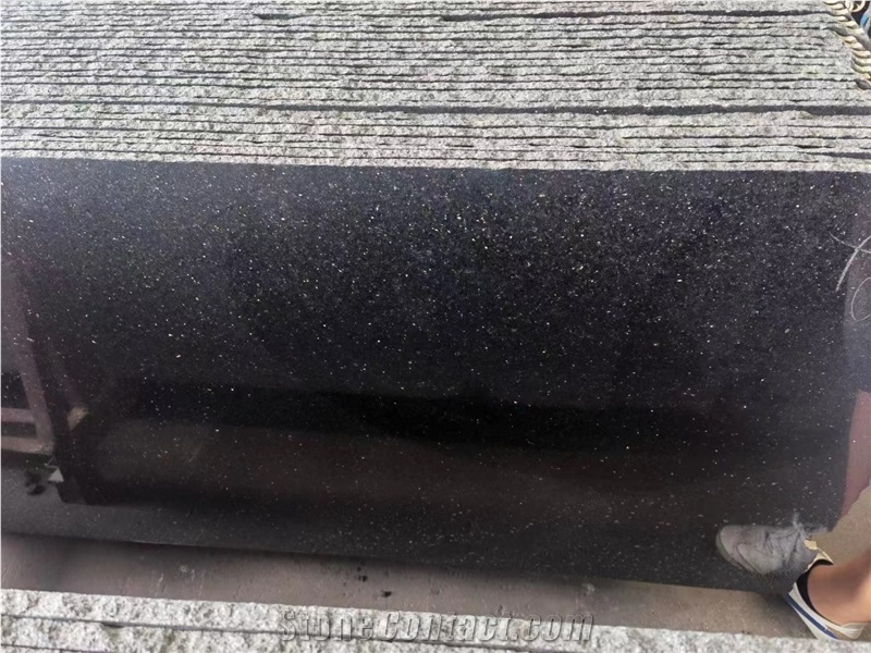 Black Galaxy Granite Slab And Tile For Countertop