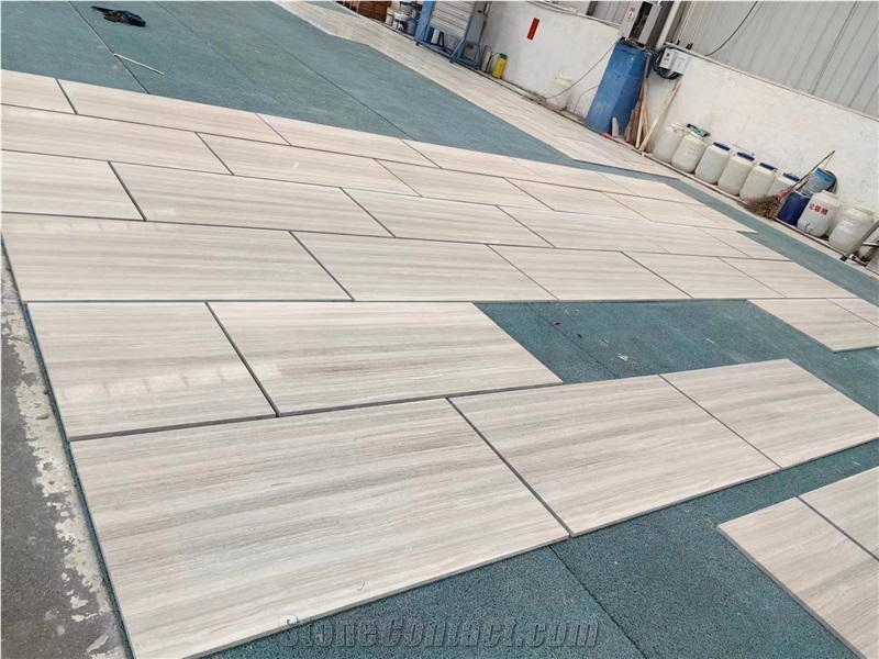 China White Wooden Marble Slab And Tiles For Project