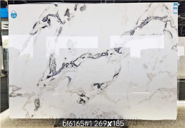 High Quality Polished Fendi White Marble Slab