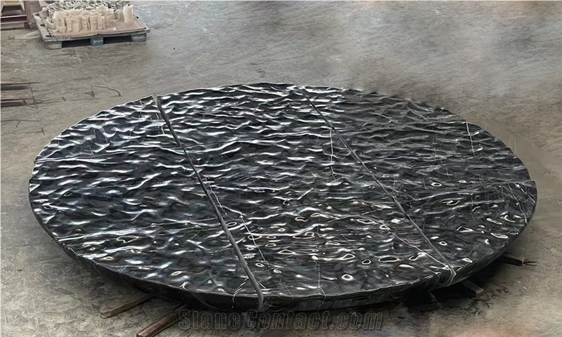 China Marquina Marble,CNC 3D Wall Decor Water Wave Panel