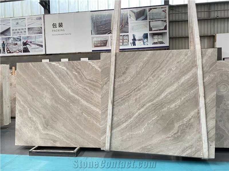 Cross Cut White Wooden Marble Tiles,Twill Propitious Clouds