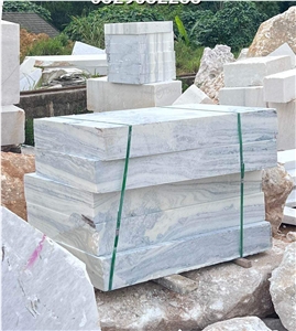 Vietnam Cyan Hill Crystal White Marble Blocks