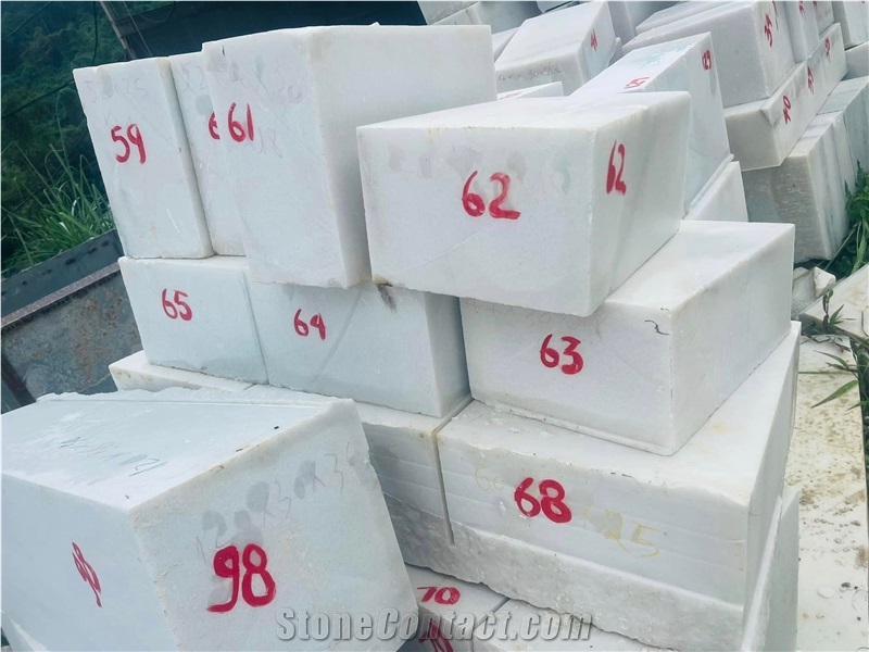 Vietnam Gray Light Snow White Marble Blocks