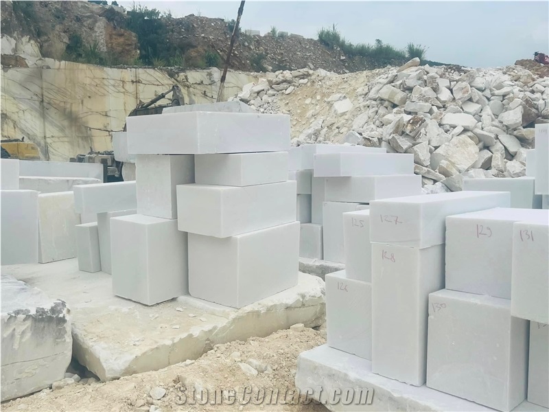 Vietnam Snow White Marble Blocks