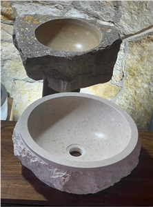 Birzeit Grey Limestone A -13 Vessel Sinks