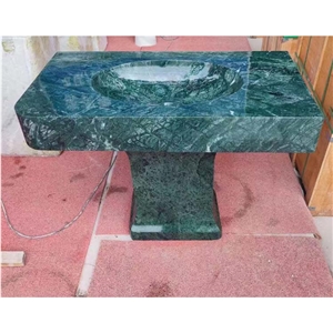 India Green Marble Square Sink, Rectangle Basin