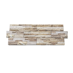 Sandstone Culture Stone Wood Panels Wall