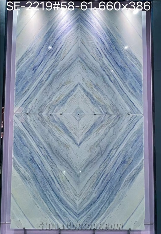 Blue Crystal Quartzite Translucent Slabs Cristallo Blue
