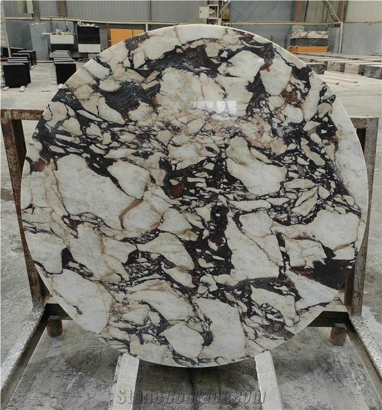 Brown Natural Stone Marble Oval Caffe Tops Work Tops