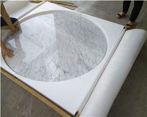 Carrara Marble Rounded Coffee Table Top