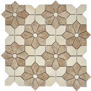 Natural Stone Mosaic Flower Design Tiles