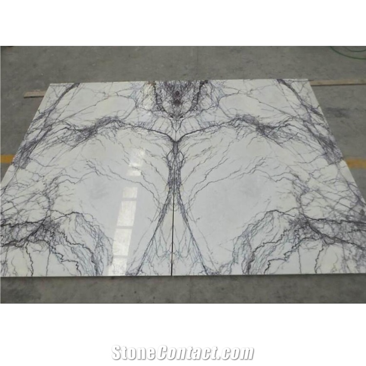 Book Match Translucent Milas Lilac Marble Polished Slabs