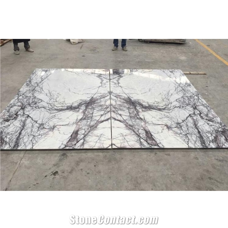 Book Match Translucent Milas Lilac Marble Polished Slabs