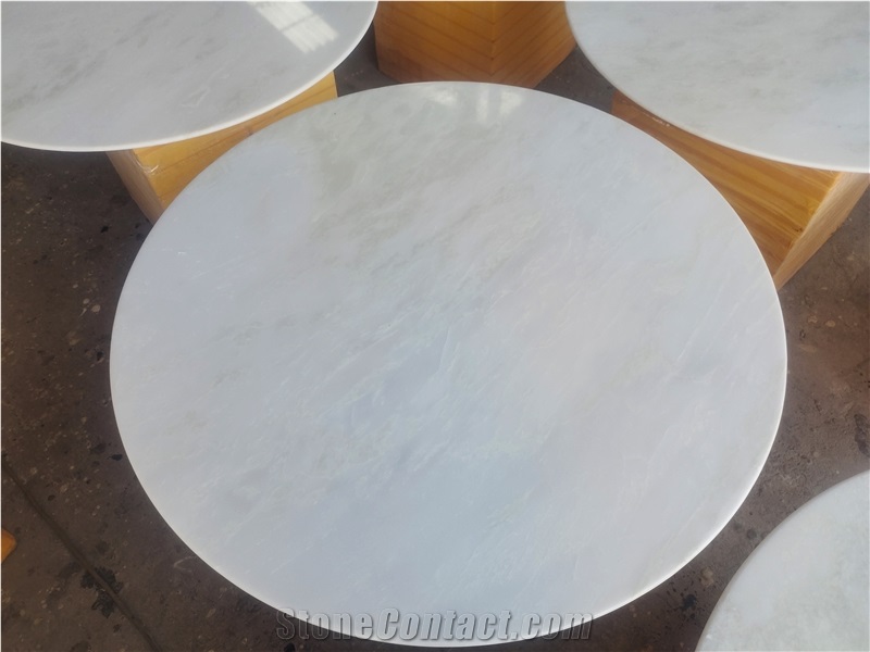 Royal White Jade Marble Table Top For Hotel