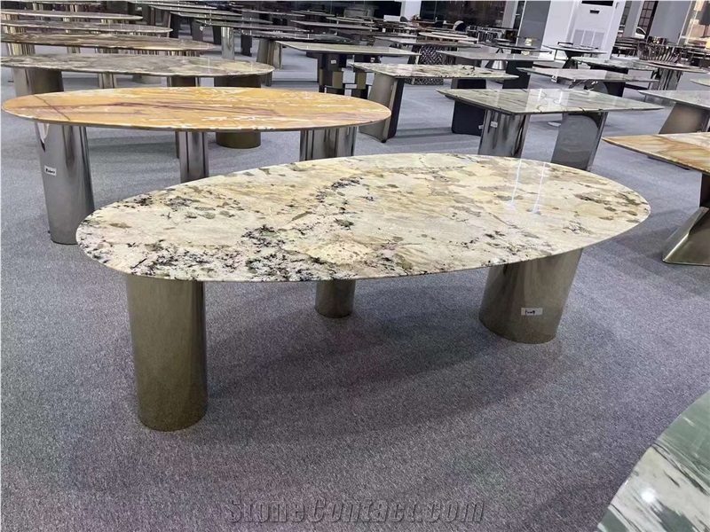 Brazil Orange Quartzite Side Table For Home Decor