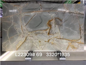 Deep Blue Quartzite Slab For Home Decoration
