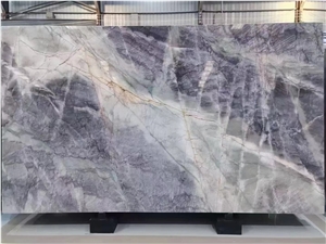 Luxury Stone Blue Purple White Quartzite Slab For Wall