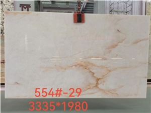 White Quartzite Slab With Gold Veins, Natural Quartzite