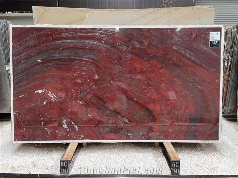 Iron Red Granite Slabs Tiles Countertop