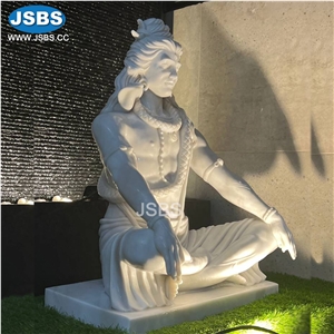 Natural Stone White Marble Indian Shiva Statue Sculpture