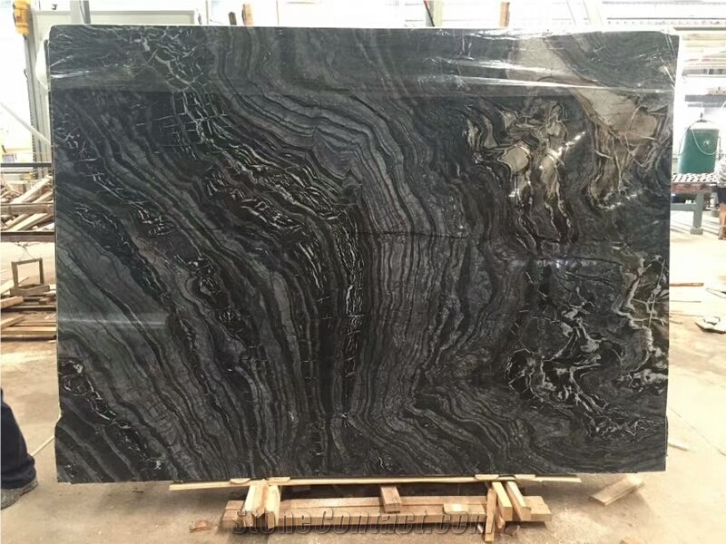 Ancient Wooden Marble Slabs Black Wooden Marble Stone