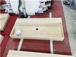 Custom Beige Travertine Wash Basins