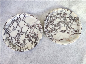 Custom Calacatta Viola Marble Jewelry Tray For Home Decor
