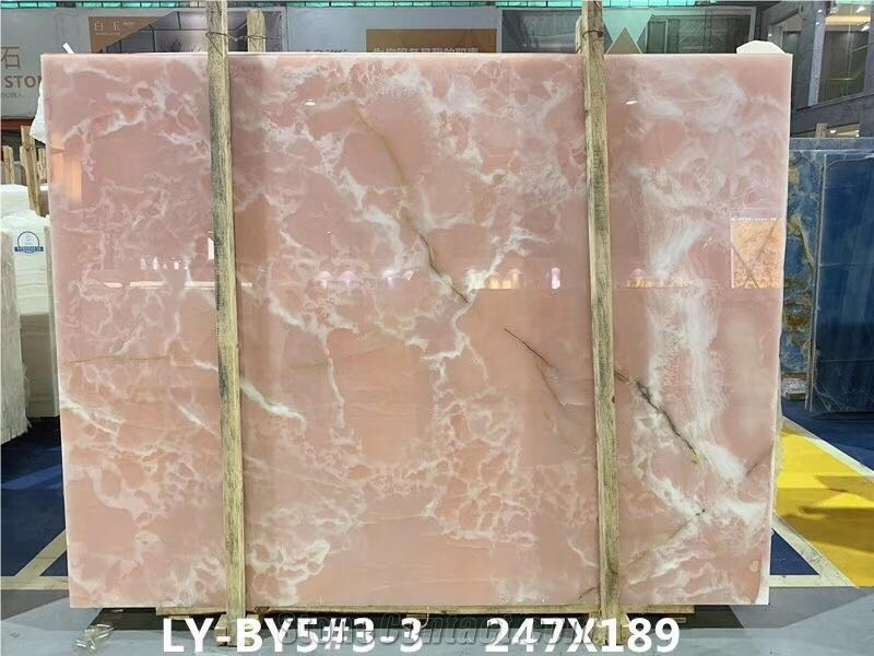Hot Sale Pink Onyx Slabs For Home Decoration