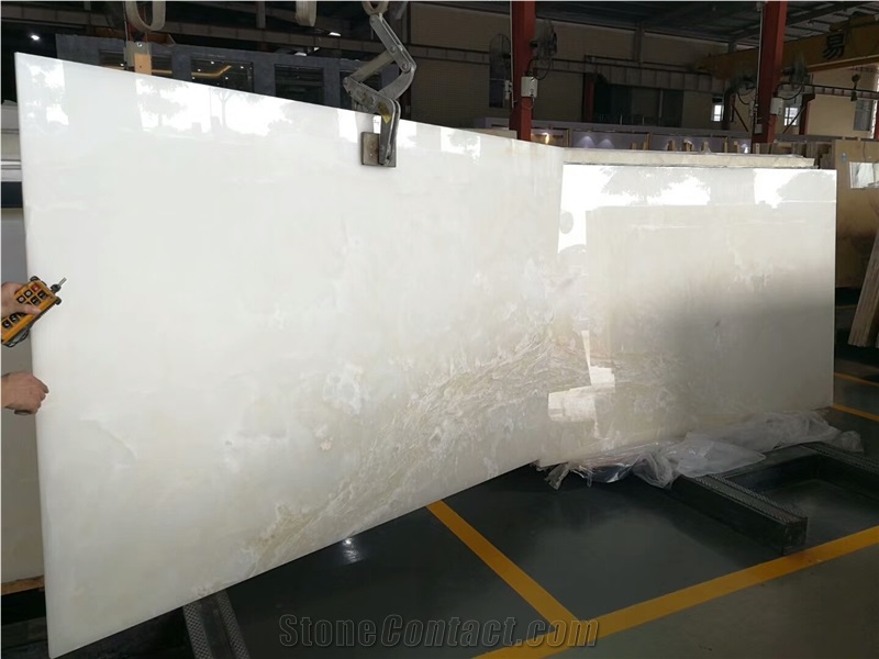 Snow White Onyx Slabs For Home Decoration
