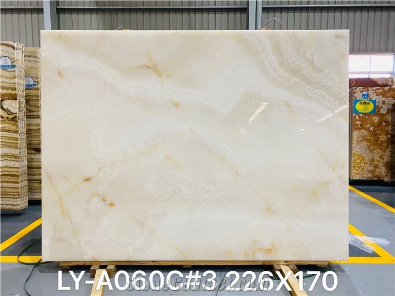 Super White Onyx Stone Slabs For Interior Decoration