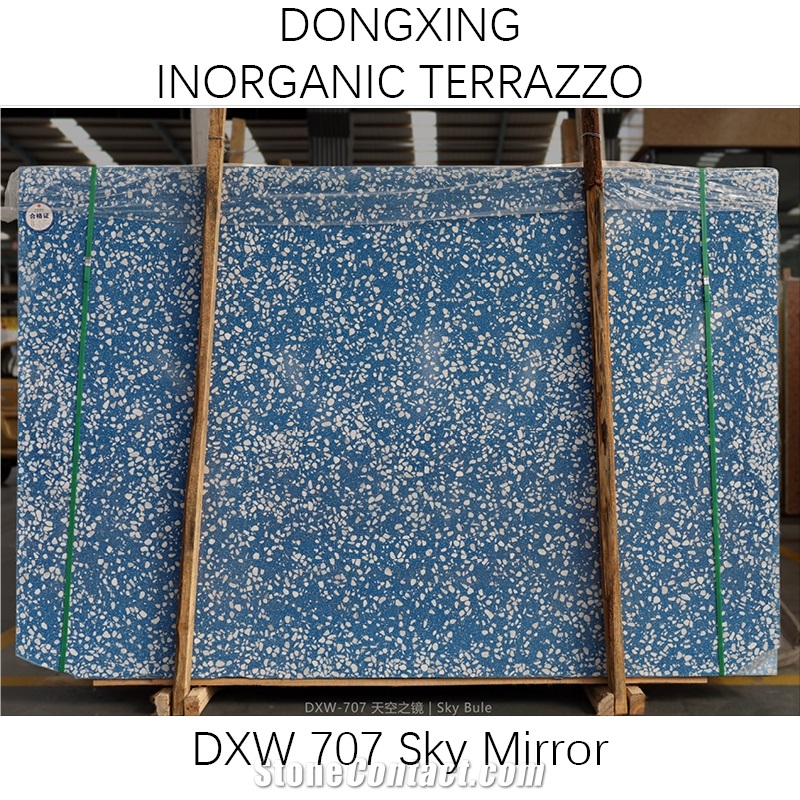 Sky Mirror Blue Terrazzo
