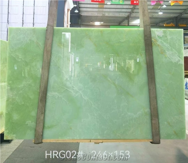 China Green Onyx Wall Bathromm Slab Decoration