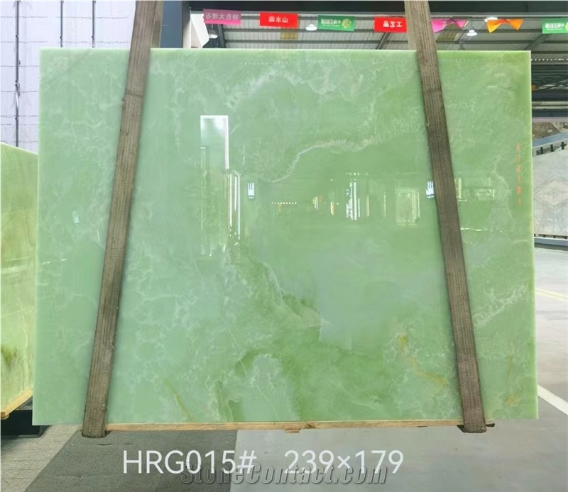 China Green Onyx Wall Bathromm Slab Decoration