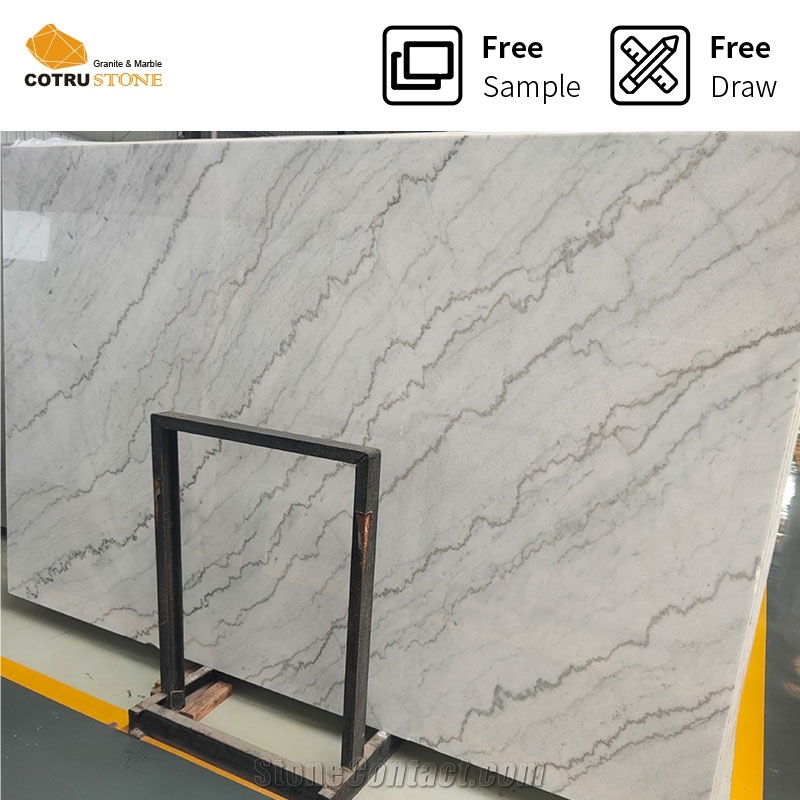 Chinese Polished Guangxi White Marble Slabs For Home Decor