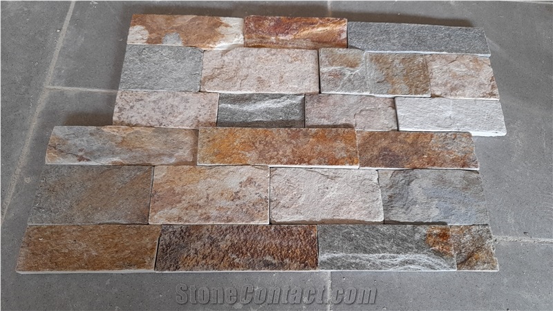 Multicolor Stone Wall Cladding Panel, Split Natural Slate
