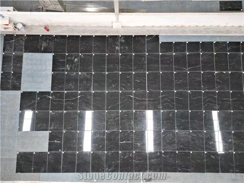 Brazil Black Tempest Quartzite Slab Tile Project Decoration