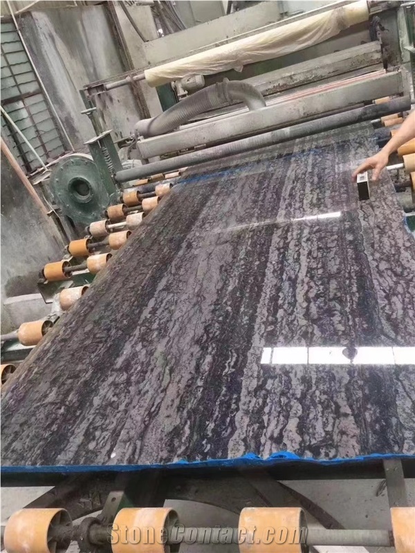 China Ink Jade Matrix Grey Marble Black Illusion Slab Tile